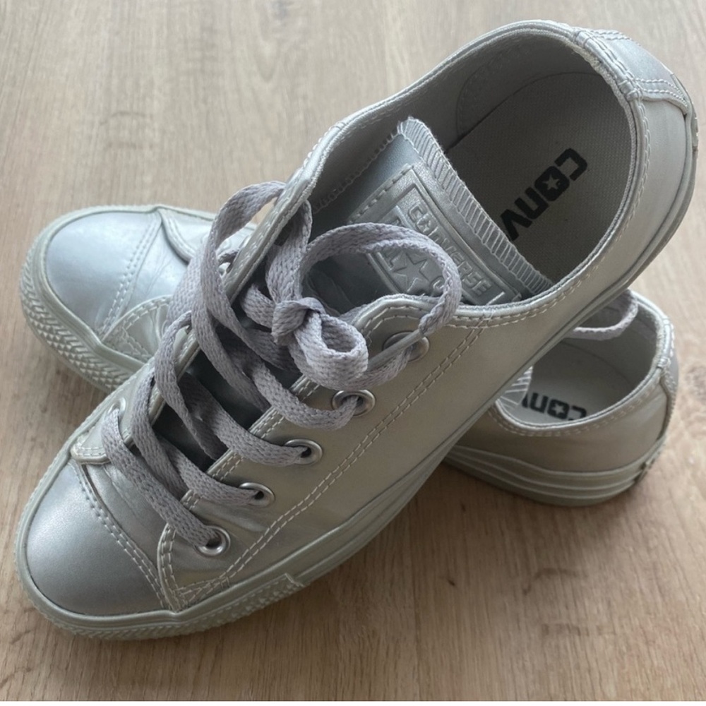 Metallic Silver Converse Chuck Taylor Sneakers | Youth 4 / Women’s 5.5